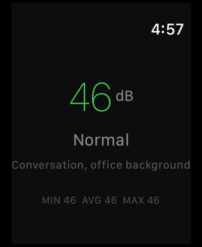 dB Meter &mdash; Apple Watch &mdash; 普通 (46 dB)