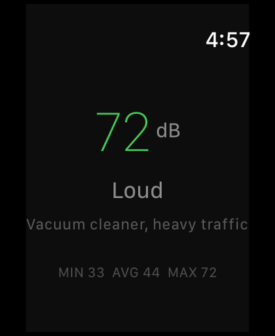 dB Meter &mdash; Apple Watch &mdash; 大きい (72 dB)